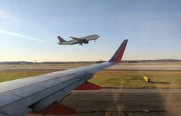 Delta plane taking off, Atlanta airport